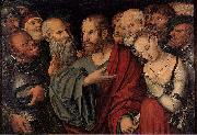 Lucas Cranach the Younger, Christ and the Woman Taken in Adultery